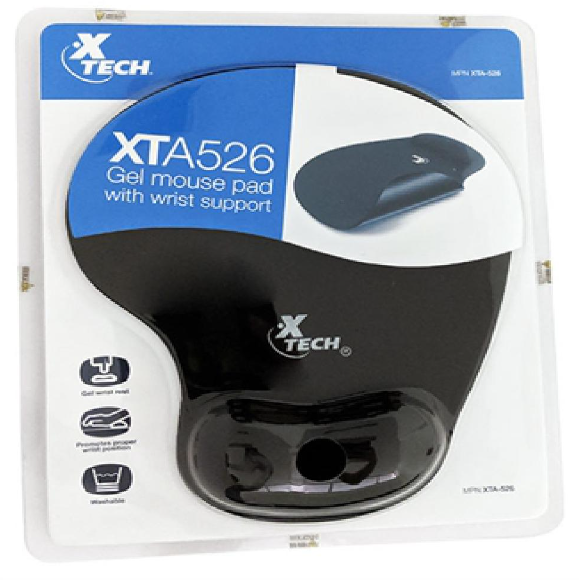 XTECH - MOUSE PAD CON WRIST PILLOW NEGRA - XTA526 