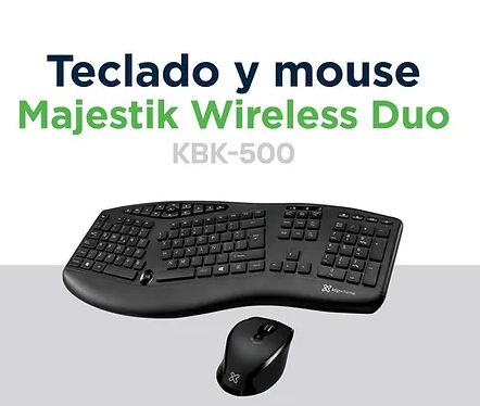 KLIPXTREME - TECLADO Y MOUSE INALAMBRICOS MAJESTIK - KBK 500