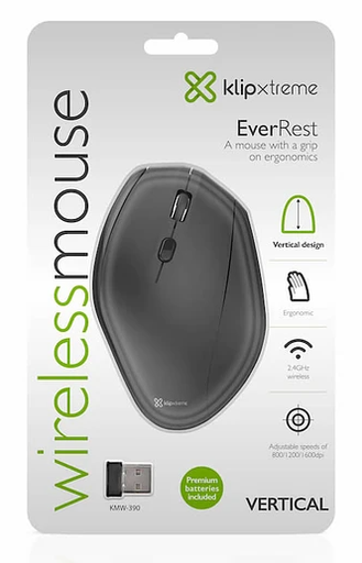 [KMW-390] KLIPXTREME - MOUSE ERGONOMICO EVEREST VERTICAL NEGRO 2.4GHZ - KMW 390
