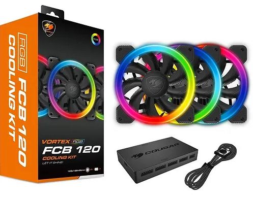 [VORTEX RGB] COUGAR - KIT DE TRES VENTILADORES VORTEX RGB FCB 120 -