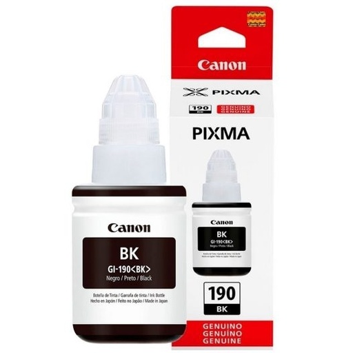 [GI-190 BK] CANON - PIXMA BOTELLA TINTA 190 NEGRO 135ML